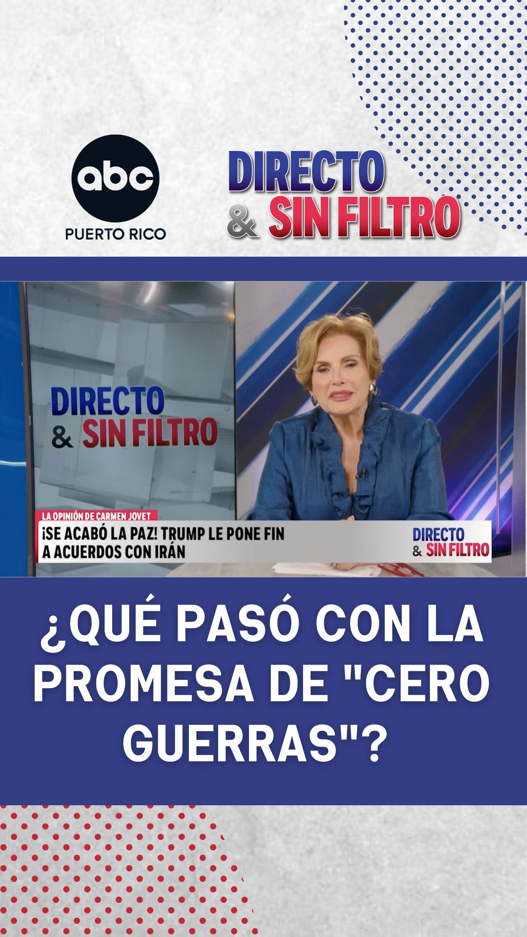 "El mundo necesita paz": Carmen Jovet cuestiona el rumbo de Trump y advierte sobre las consecuencias