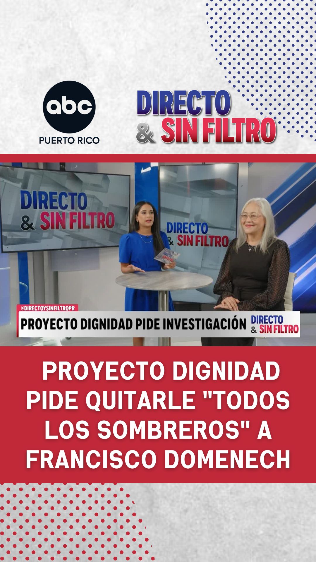 Proyecto Dignidad pide quitarle "todos los sombreros" a Francisco Domenech