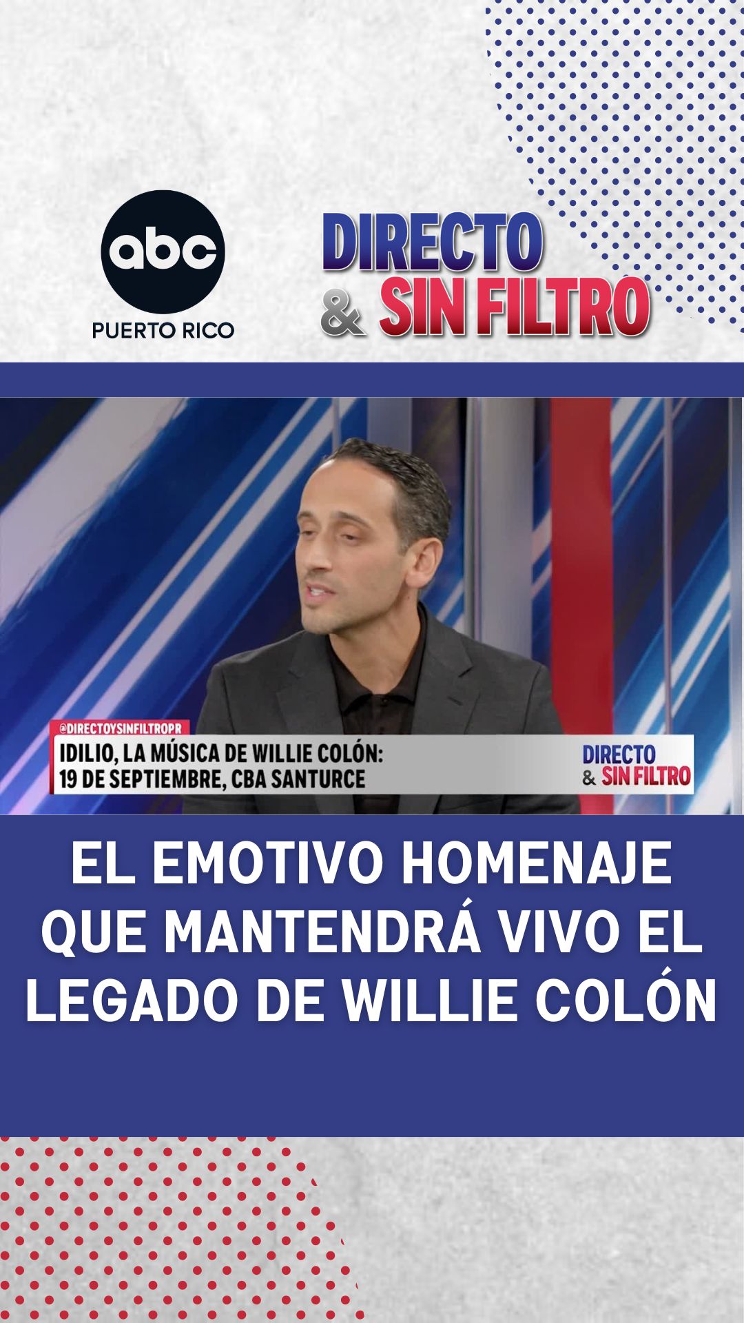 Miguel Colón rendirá homenaje a Willie Colón con el espectáculo sinfónico Idilio