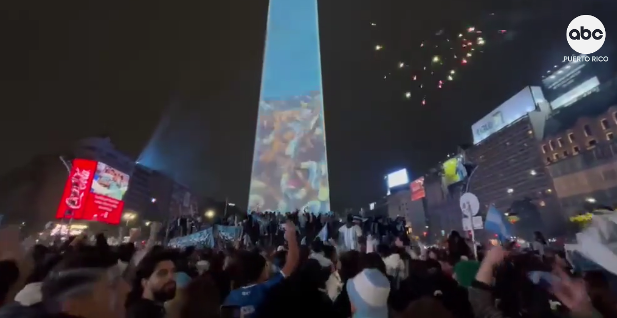 Hinchas argentinos celebran el subcampeonato tras perder la final del Mundial 