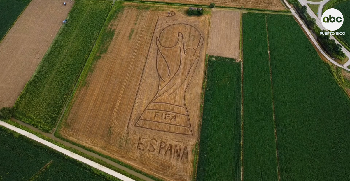 Artista crea enorme homenaje a España tras conquistar la Copa del Mundo