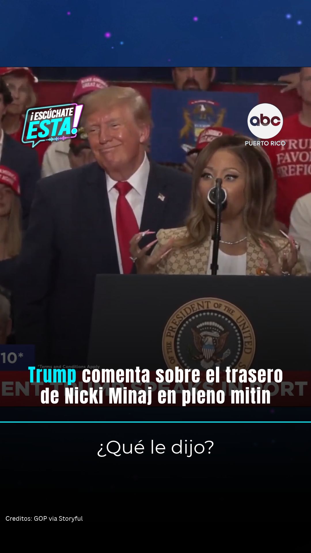 Trump comenta sobre el trasero de Nicki Minaj en un mitin