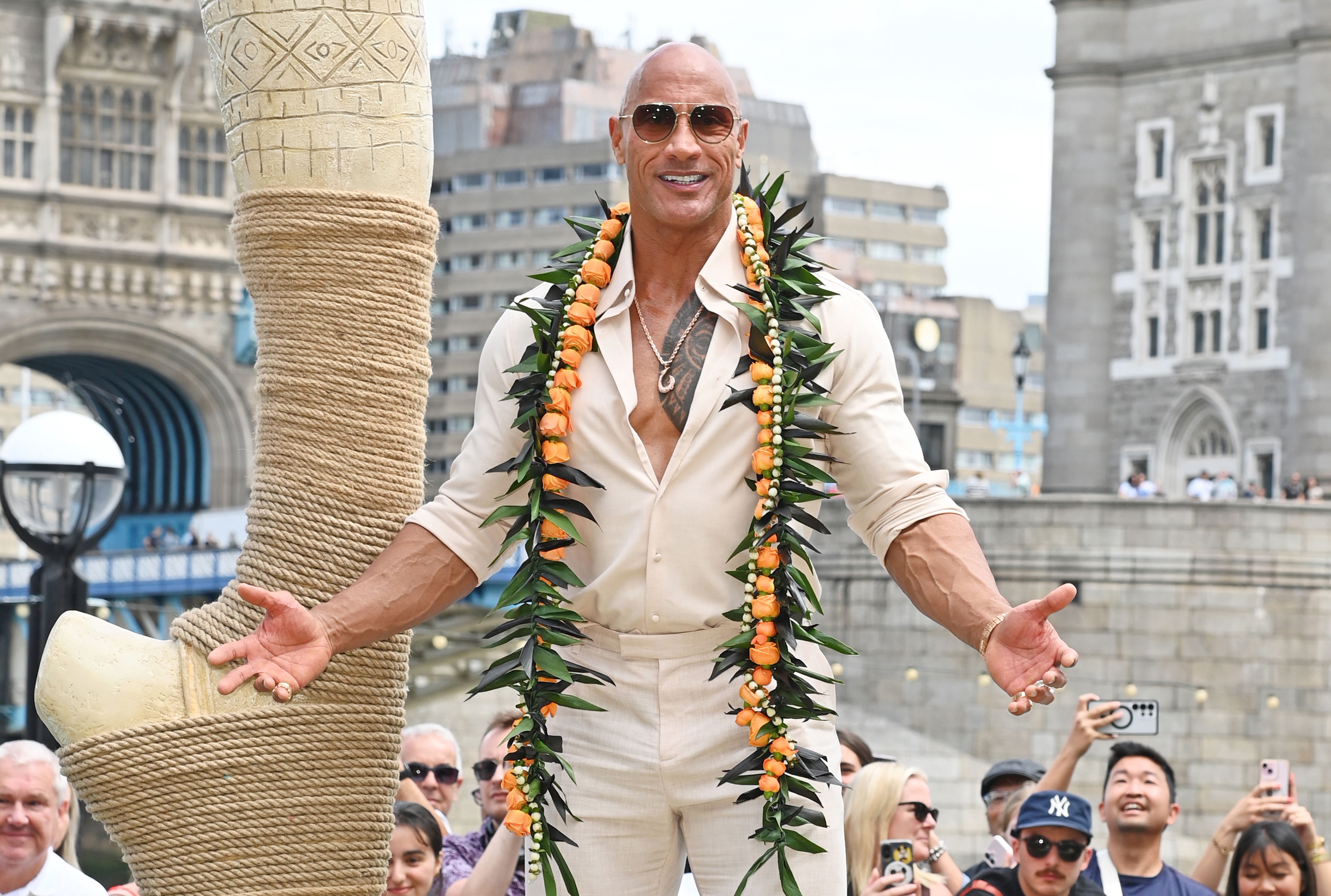 Dwayne Johnson attends the opening of Disney’s Moana Experience