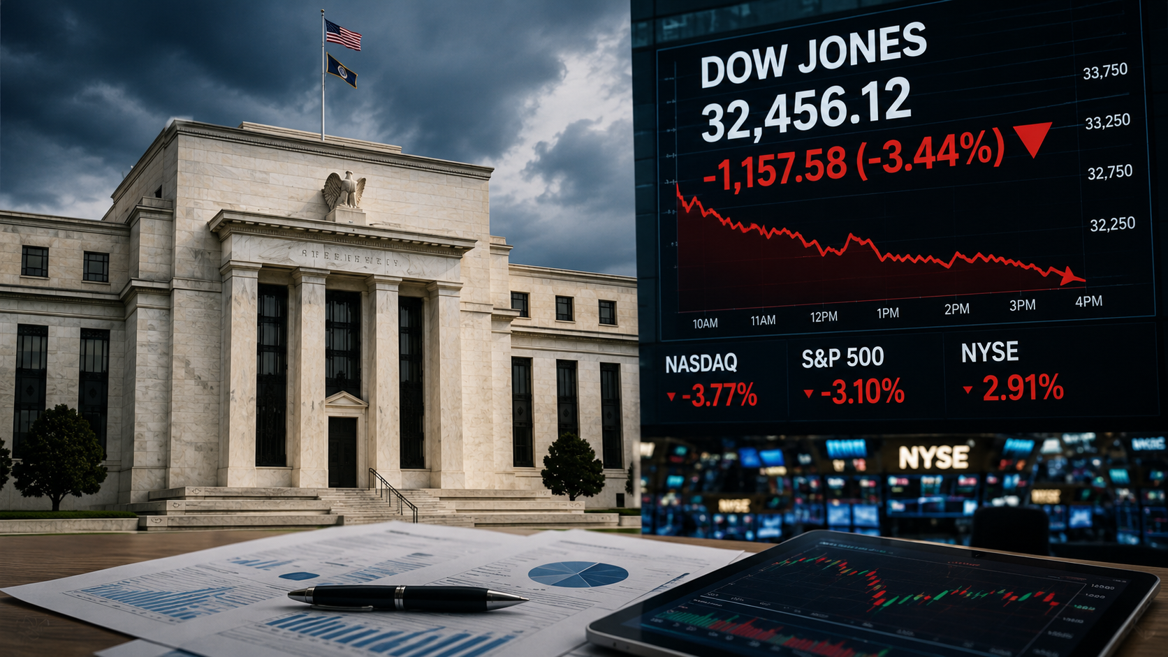 La Fed desafía la presión de Trump y Wall Street responde con una fuerte caída