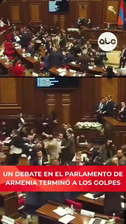 Puños, una silla y una ambulancia: así terminó la sesión del Parlamento de Armenia